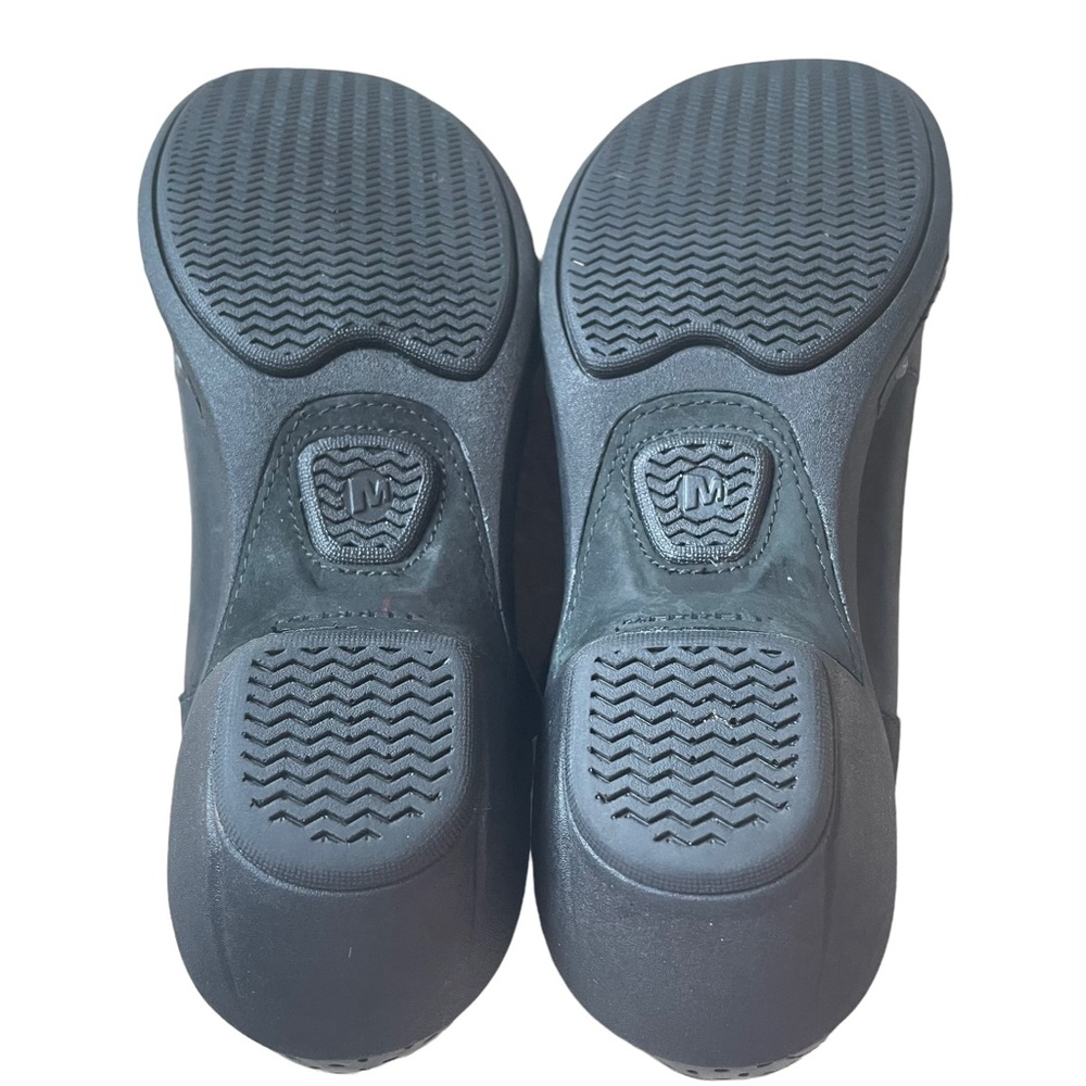 Merrell Black Mary Jane Clog Heels with Silver Buckle - Picture 7 of 12